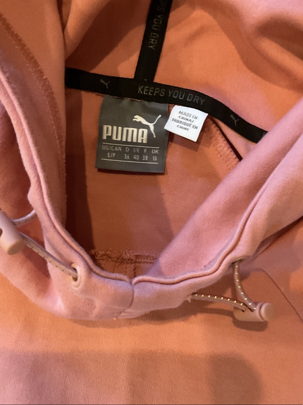 Puma Evostripe Dusty Rose Pullover Moto Hoodie small athletic travel EUC - Picture 9 of 16